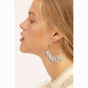 Free People Gold and White Shell Earrings